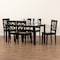 Baxton Studio Nicolette Modern and Contemporary Dark Brown Finished Wood 7-Piece Dining Set 179-11385-10519-Zoro - alternate 4